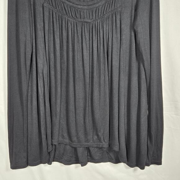 We The Free Love Valley Top Womens Small Black Long Sleeve Boho Peasant Flowy - Picture 3 of 10